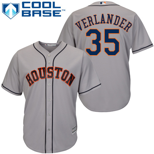 Astros #35 Justin Verlander Grey New Cool Base Stitched MLB Jersey - Click Image to Close